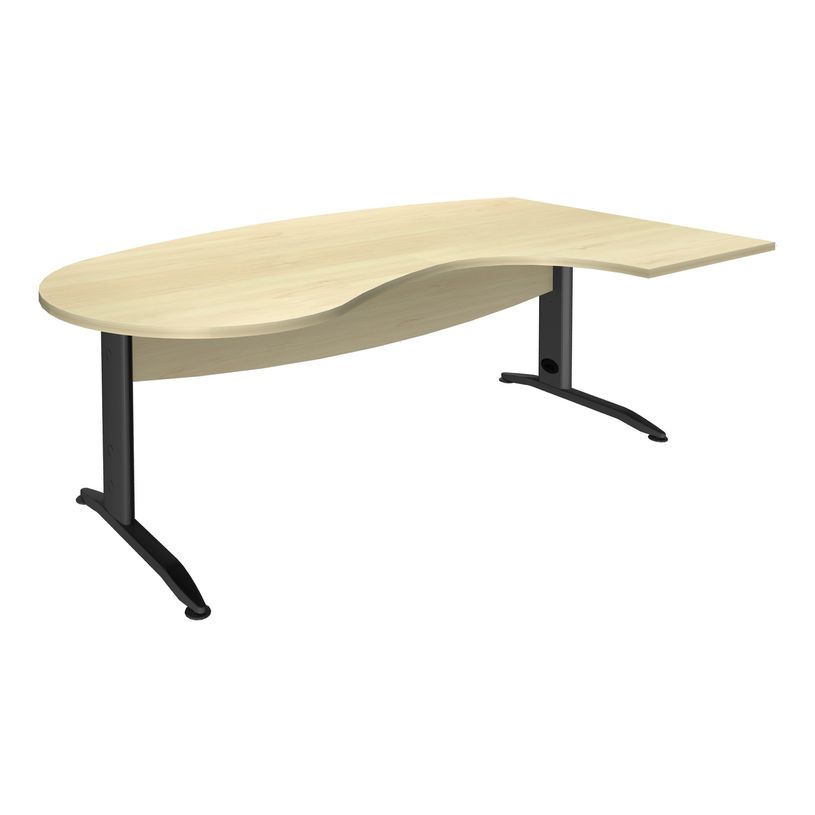 2012348121642-Bureau compact manager retour à droite IDRA - 200 cm - pieds anthracite - Érable (pied de renfort obligato-P_79376886_1-0