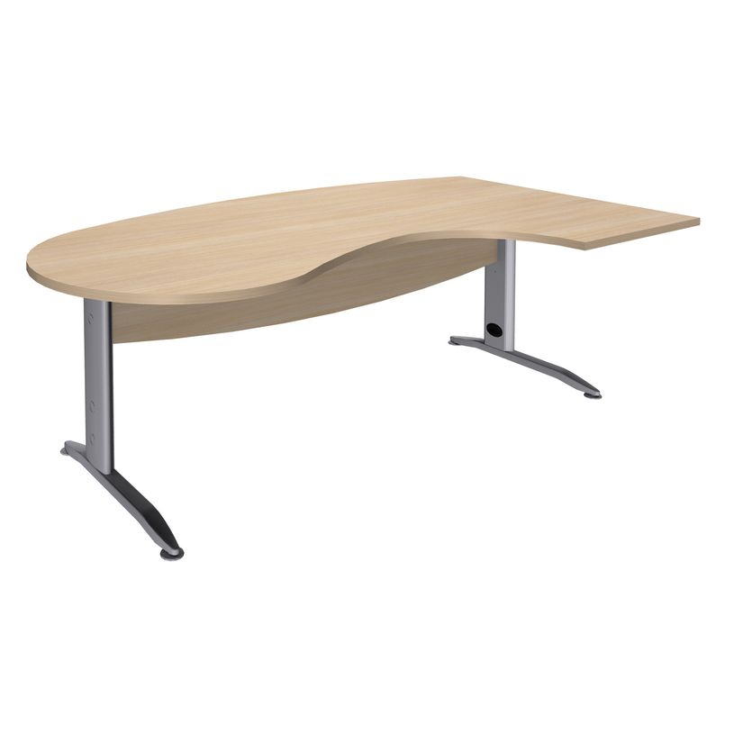 2012348121703-Bureau compact manager retour à droite IDRA - 200 cm - pieds alu - Chêne clair (pied de renfort obligato-P_79376892_1-0