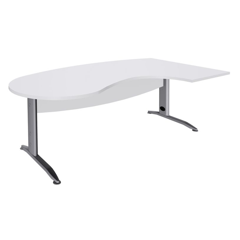 2012348121710-Bureau compact manager retour à droite IDRA - 200 cm - pieds alu - Blanc perle (pied de renfort obligato-P_79376893_1-0