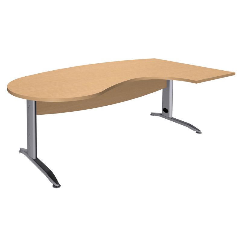 2012348121727-Bureau compact manager retour à droite IDRA - 200 cm - pieds alu - Hêtre (pied de renfort obligato-P_79376894_1-0