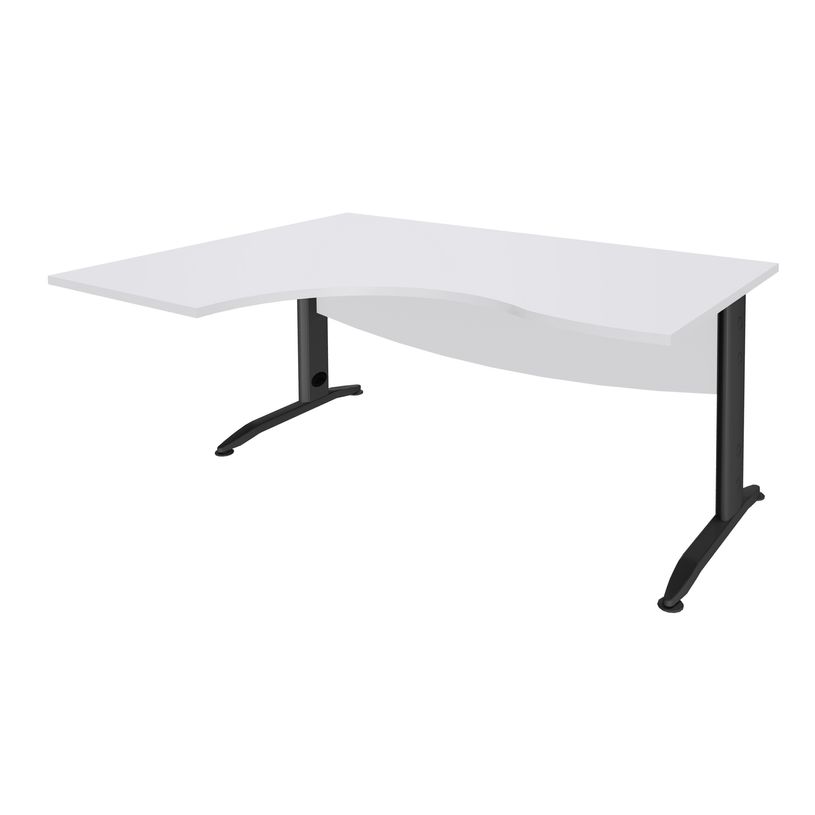 2012348121833-Bureau compact à gauche IDRA - L180 cm - Pieds anthracite - plateau Blanc perle (Pieds de renfort obligato-P_79376905_1-0