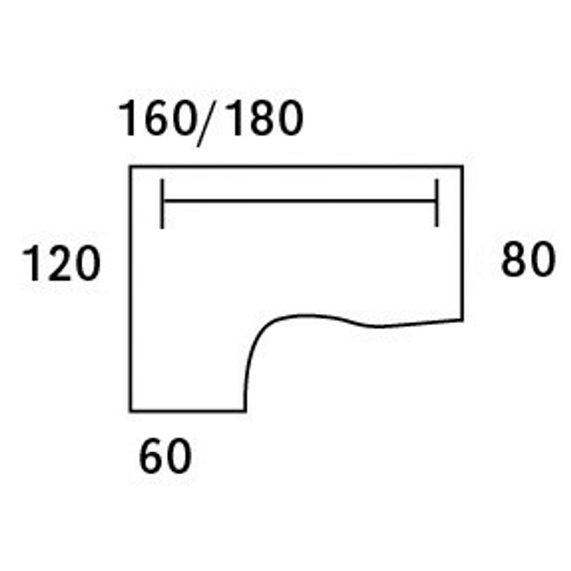 2012348121833-Bureau compact à gauche IDRA - L180 cm - Pieds anthracite - plateau Blanc perle (Pieds de renfort obligato-P_79376905_4-3