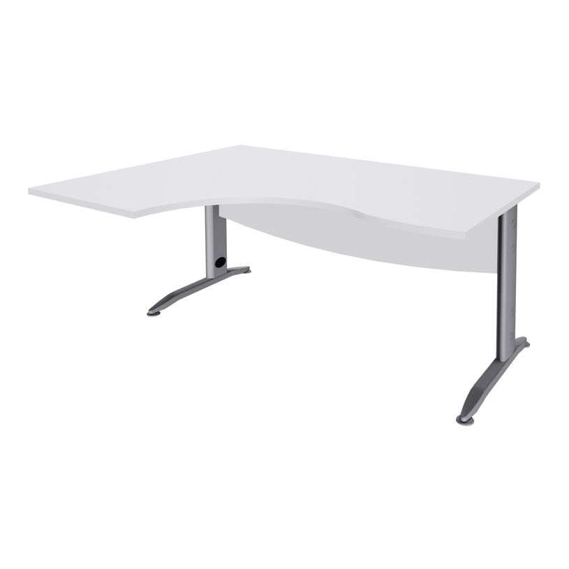 2012348121888-Bureau compact à gauche IDRA - L180 cm - Pieds alu - plateau Blanc perle (Pieds de renfort obligato-P_79376910_1-0