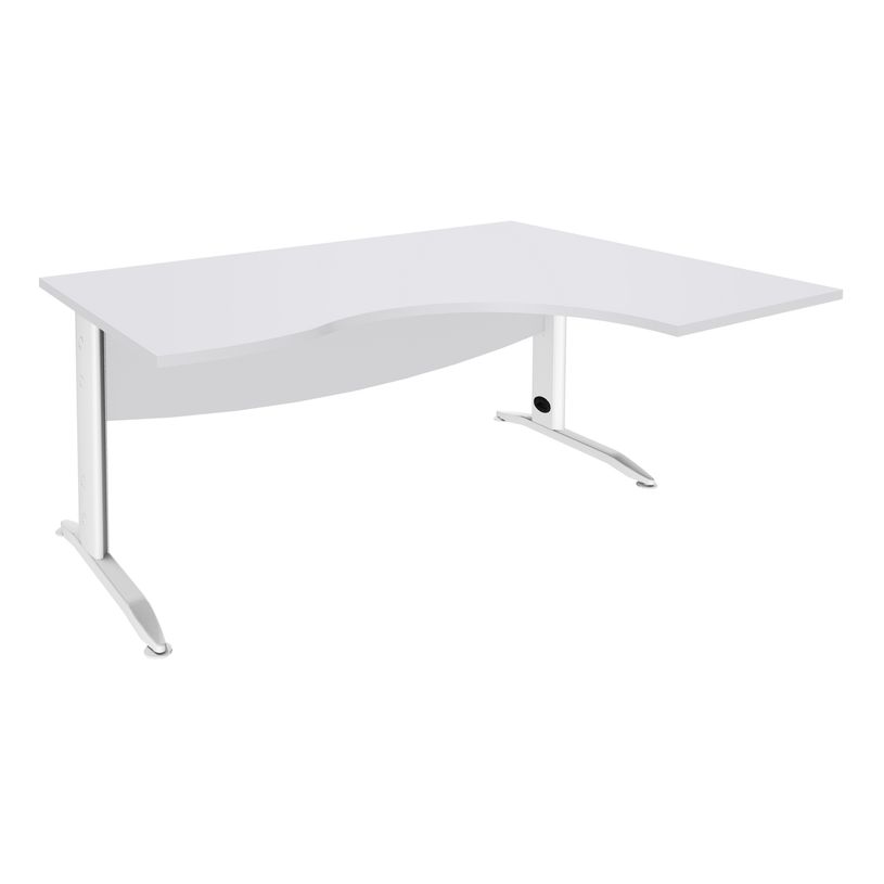 2012348122113-Bureau compact à droite IDRA - L180 cm - Pieds blanc - plateau Blanc perle (Pieds de renfort obligato-P_79376933_1-0