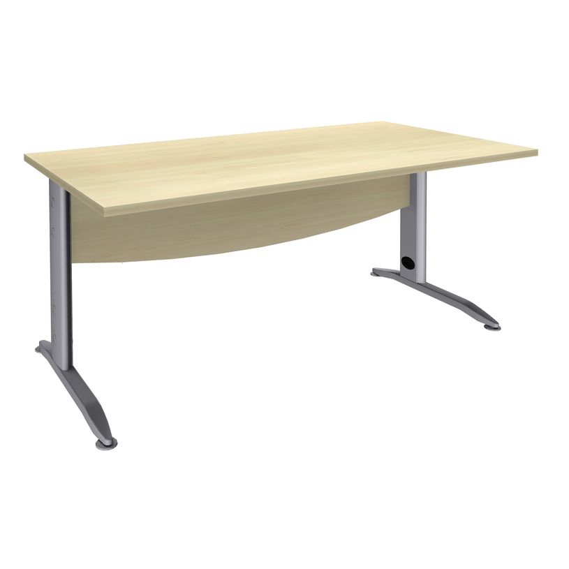 2012348122540-Bureau droit IDRA - L80 cm - Pieds alu - plateau imitation Erable-P_79376976_1-0