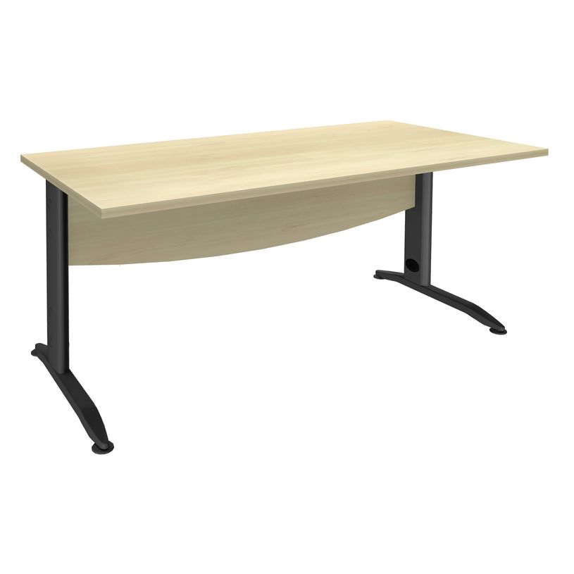 2012348123172-Bureau droit IDRA - L120 cm - Pieds anthracite - plateau imitation Erable-P_79377039_1-0