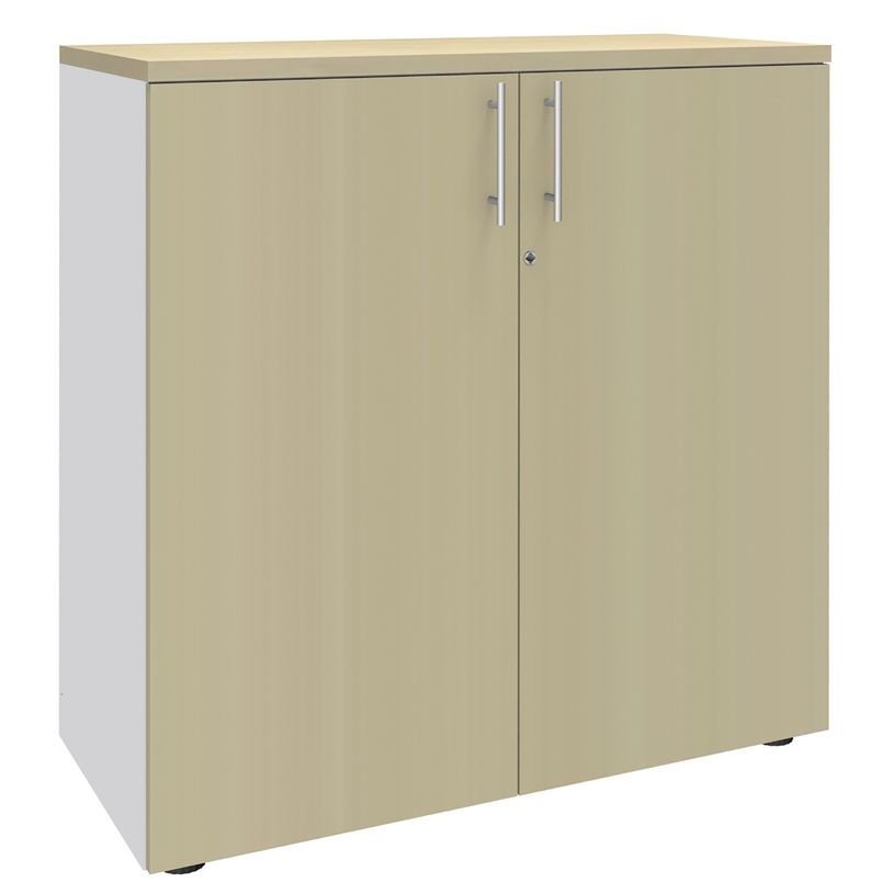 2012348123288-Armoire mi-haute IDRA/DUAL -  L80 x H102 x P47 - 2 portes - 2 tablettes métal DS - Corps bl-P_79377050_1-0