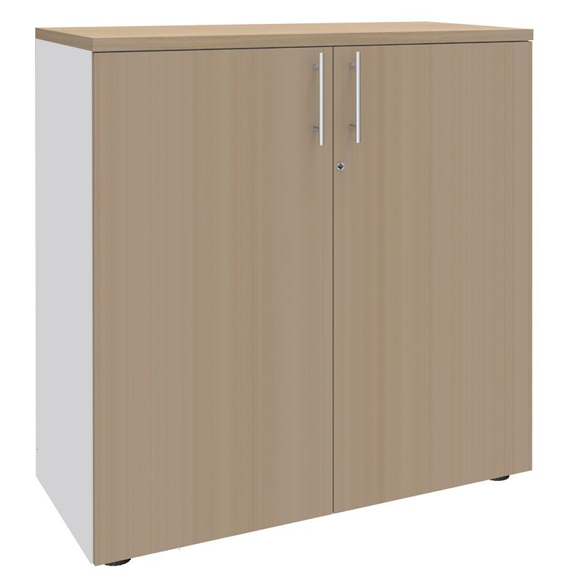 2012348123295-Armoire mi-haute IDRA/DUAL -  L80 x H102 x P47 - 2 portes - 2 tablettes métal DS - Corps blanc  - -P_79377051_1-0