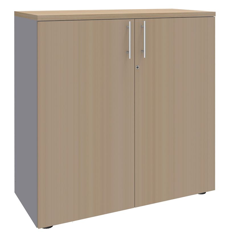 2012348123417-Armoire mi-haute IDRA/DUAL -  L80 x H102 x P47 - 2 portes - 2 tablettes métal DS - Corps alu - -P_79377063_1-0