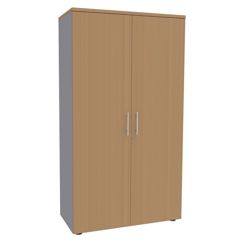 3253310129931-Armoire haute IDRA/DUAL - H180 x L80 x P47 - 2 portes - Corps alu - Portes et dessus imitat-P_79377078_1-0