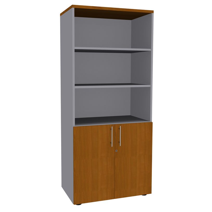 2012348123721-Bibliothèque IDRA/DUAL  avec 2 portes basses - L80 x H180 x P47 - Corps alu - Portes et de-P_79377094_1-0