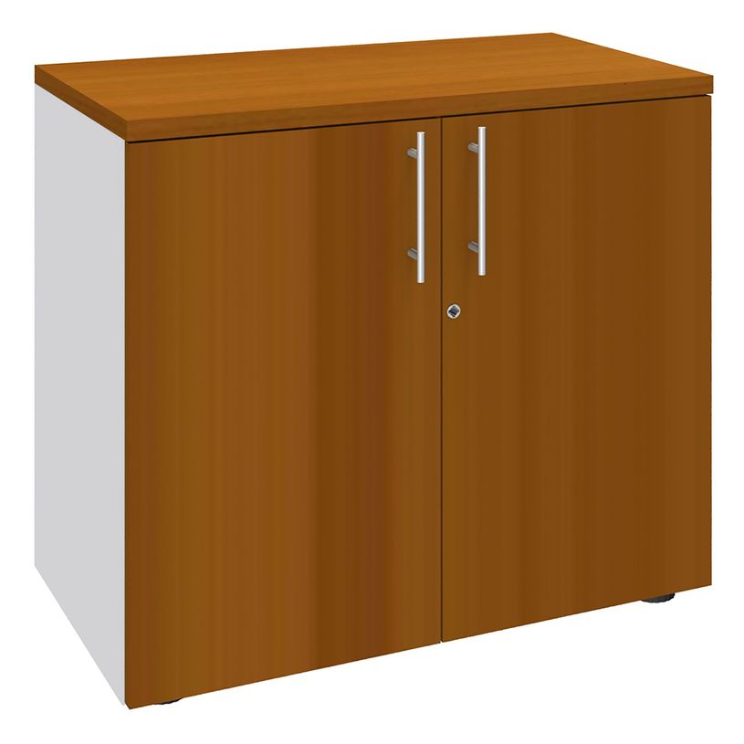 2012348123776-Armoire basse IDRA/DUAL - H72 x L80 x P47 - 2 portes - Corps blanc - Dessus et portes imita-P_79377099_1-0