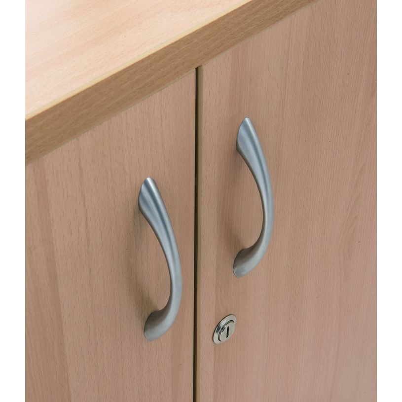 3253310129917-Armoire basse IDRA/DUAL - H72 x L80 x P47 - 2 portes - Corps alu - Dessus et portes imitati-P_79377112_2-1