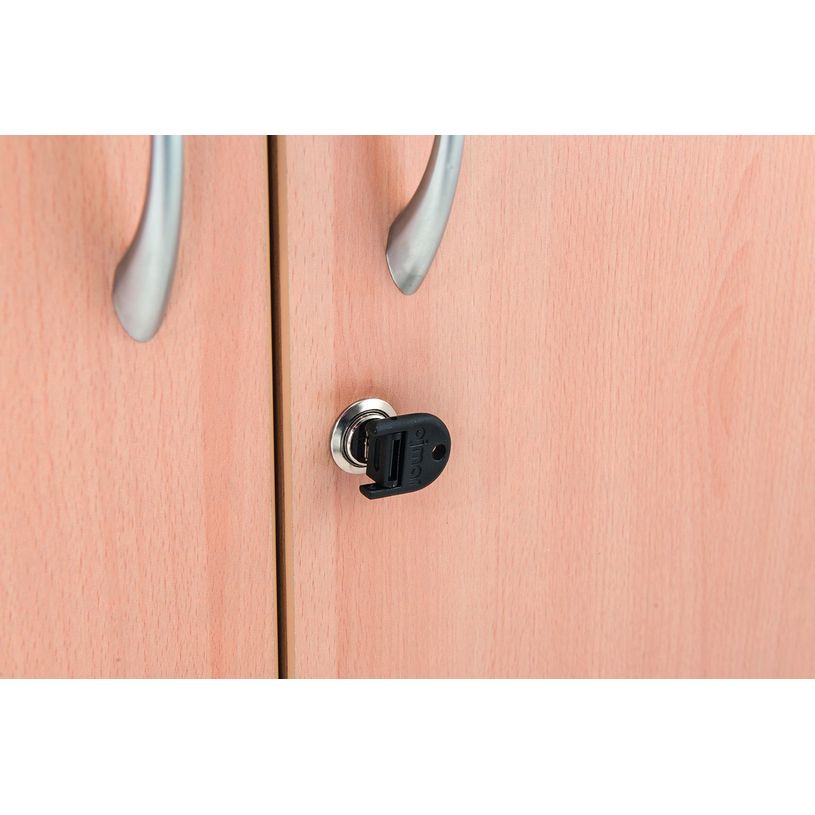 3253310129917-Armoire basse IDRA/DUAL - H72 x L80 x P47 - 2 portes - Corps alu - Dessus et portes imitati-P_79377112_3-2