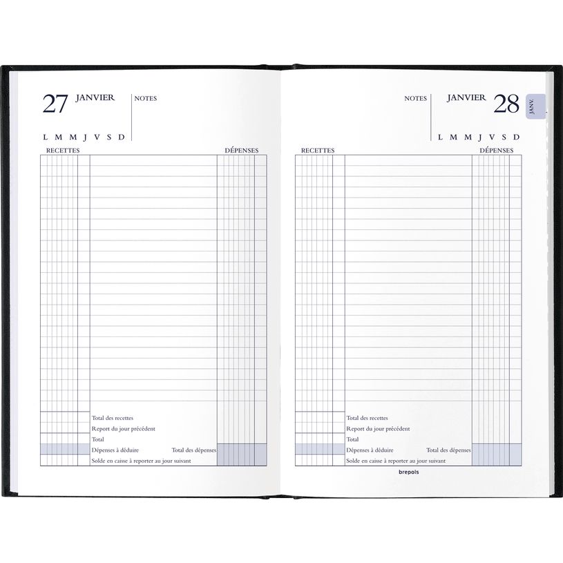 5412303136822-Agenda Lima Perpetuel - 1 jour par page - 13 x 20,8 cm - sans millésime - noir - Brepols--1