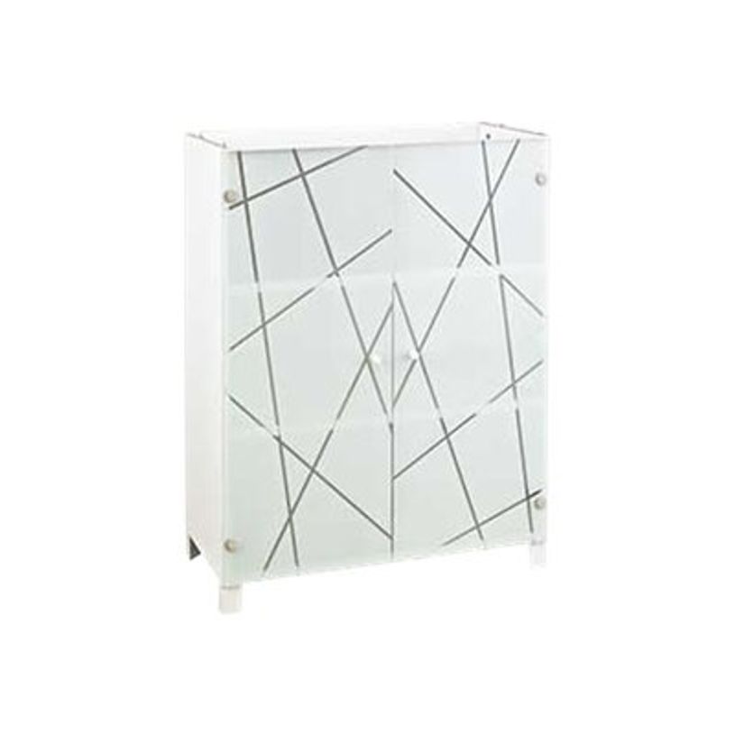 2012348126333-Rangement mi-hauteur blanc graphic - SUNDAY - verre sérigraphié - top noyer-P_79380162_1-0