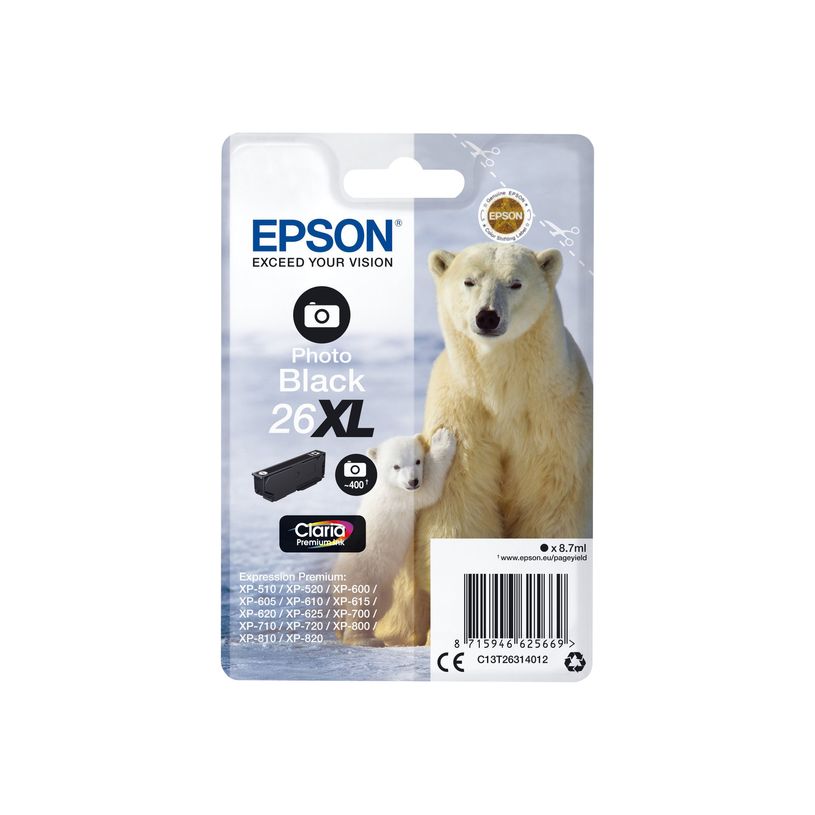 8715946519029-Epson 26XL Ours Polaire - noir photo - cartouche d'encre originale-P_79380189_1-0