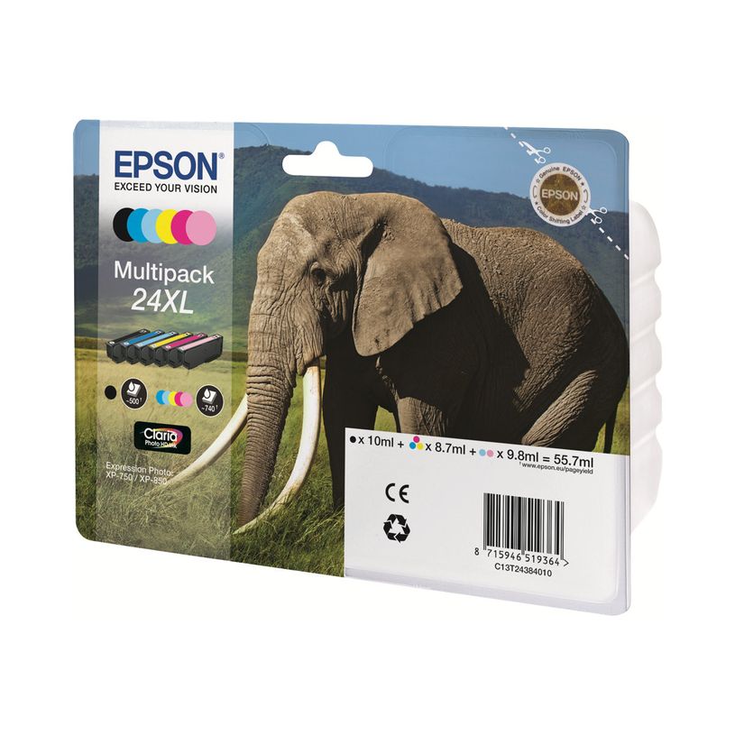 8715946615141-Epson 24 Eléphant - Pack de 6 - noir, cyan, cyan clair, magenta, magenta clair, jaune - ca-P_79380199_5-2