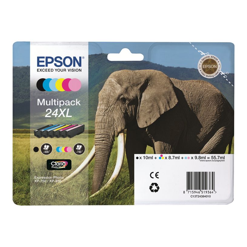 8715946615141-Epson 24 Eléphant - Pack de 6 - noir, cyan, cyan clair, magenta, magenta clair, jaune - ca-P_79380199_6-3