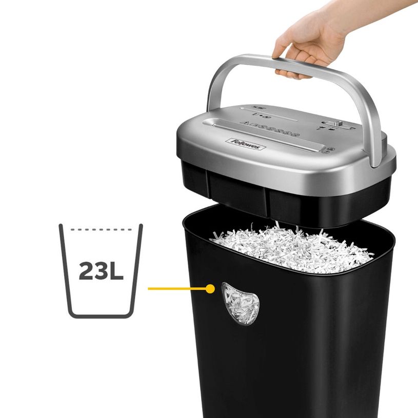 0043859646906-Fellowes Powershred 53C - destructeur de documents coupe croisée - 10 feuilles - Corbeille 23 litres--4