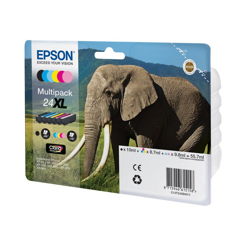 0000005111848-Epson 24XL Elephant - Pack de 6 - noir, cyan, magenta, jaune, cyan clair, magenta clair - c-P_79380206_3-0