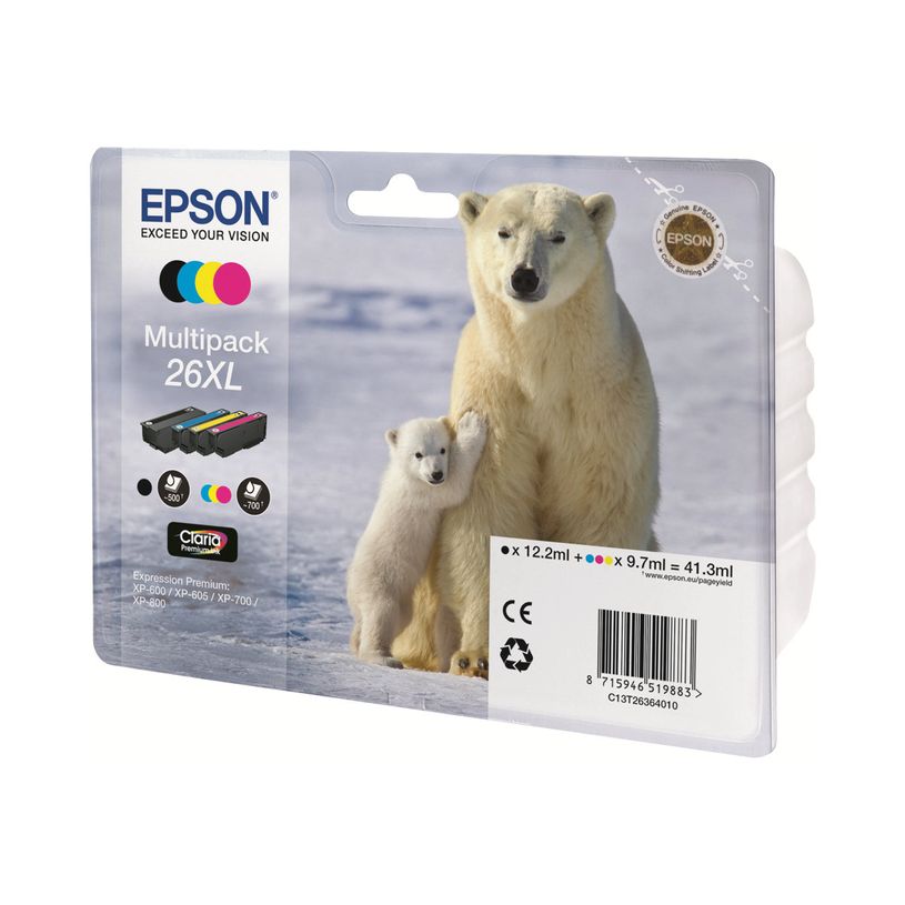 8715946519883-Epson 26XL Ours Polaire - Pack de 4 - noir, cyan, magenta, jaune - cartouche d'encre origin-P_79380210_2-0