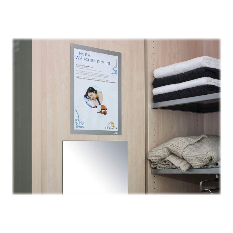 4005546406039-Durable Duraframe - Cadre d'affichage adhésif repositionnable - A4 - argent-P_79380356_4-3