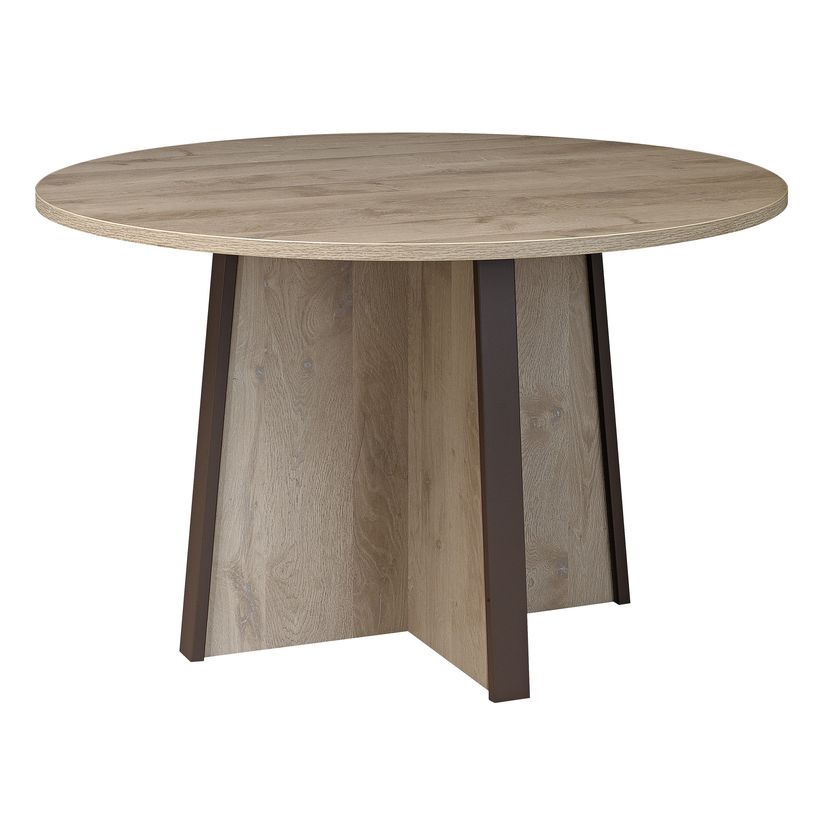 3483600448484-Table de réunion ronde MAMBO - Chêne/chocolat-P_79381472_1-0