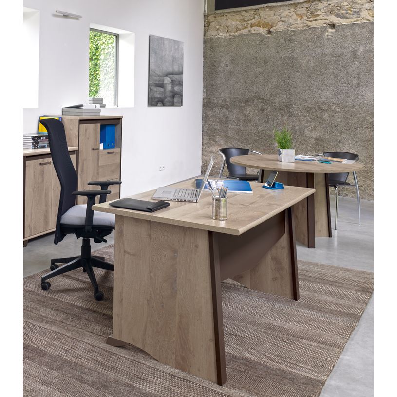 3483600448484-Table de réunion ronde MAMBO - Chêne/chocolat-P_79381472_2-1