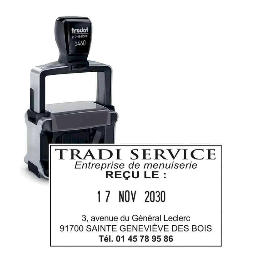 190084203661-Tampon dateur métallique + 6 lignes de texte personnalisés - zone d'impression 56 x 33 mm -P_79381539_4-0