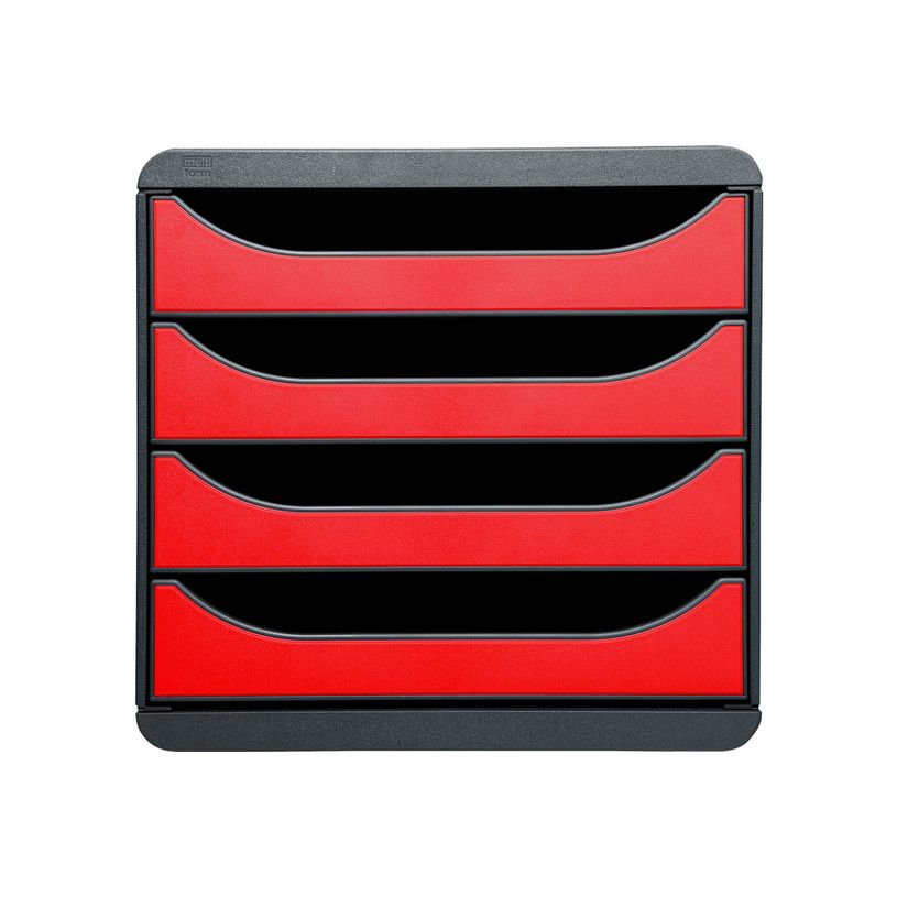 9002493424463-Exacompta BigBox - Module de classement 4 tiroirs - noir/rouge carmin-P_79381579_1-0