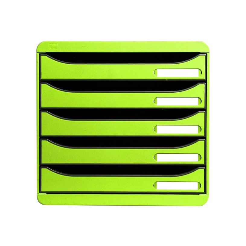 9002493423251-Exacompta BIG-BOX PLUS Classic - Bloc de classement 5 tiroirs - Vert anis-P_79381584_1-0
