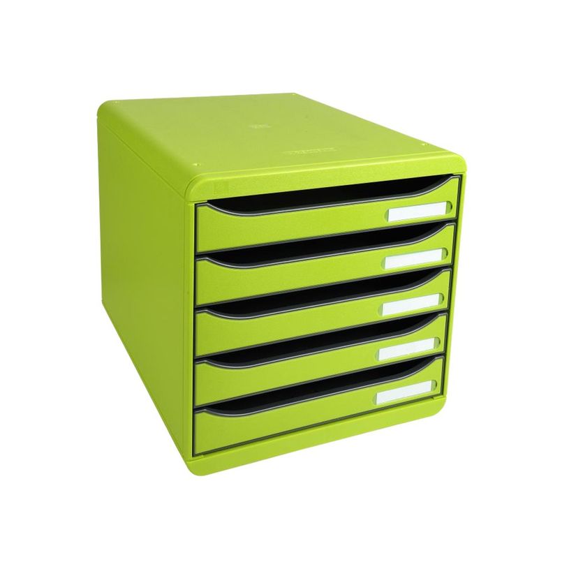 9002493423251-Exacompta BIG-BOX PLUS Classic - Bloc de classement 5 tiroirs - Vert anis-P_79381584_2-1