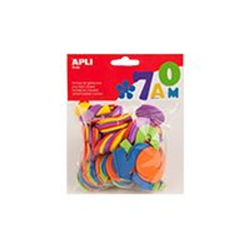 8410782130758-APLI kids - Forme à décorer - 120 mousses - chiffres - bleu, jaune, rouge, vert, orange-P_79383244_1-0