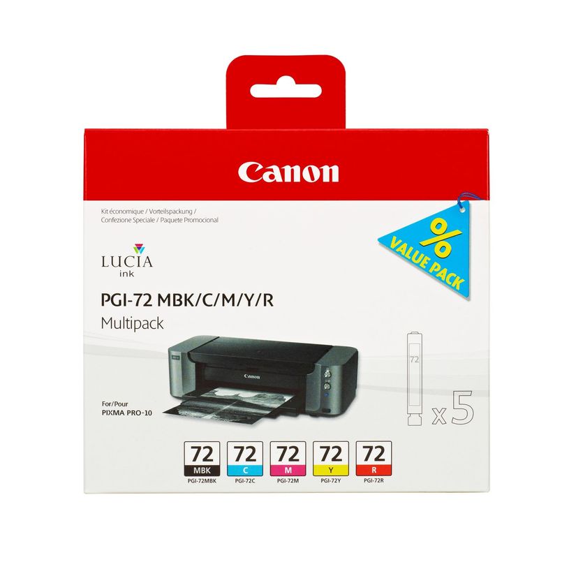 4960999974200-Canon PGI-72 - Pack de 5 - noir mat, cyan magenta, jaune, rouge - cartouche d'encre origina-P_79383337_1-0