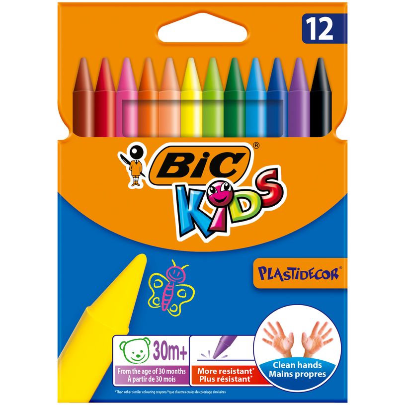 3270220000341-BIC Kids Plastidecor - 12 Craies de coloriage à la cire - couleurs vives-P_79383415_1-0