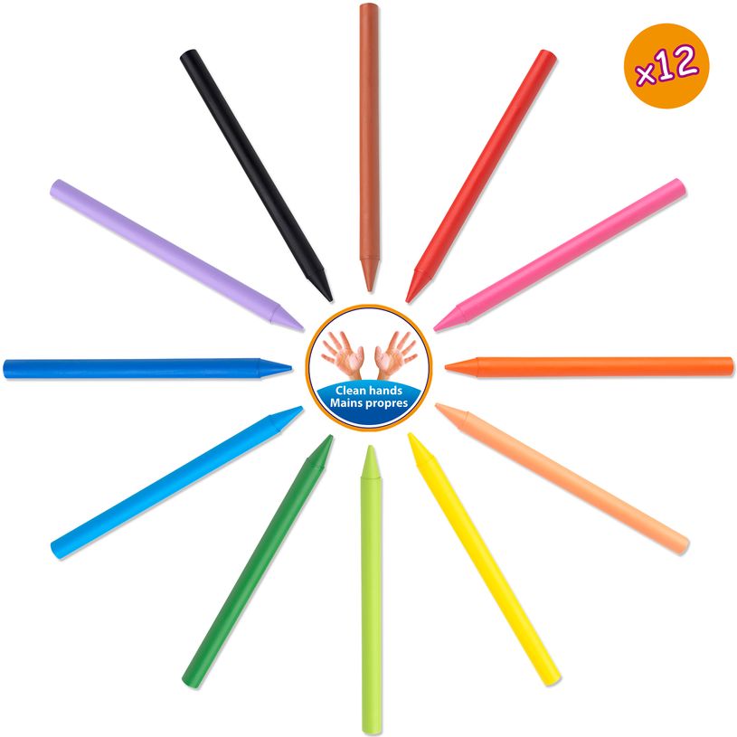 3270220000341-BIC Kids Plastidecor - 12 Craies de coloriage à la cire - couleurs vives-P_79383415_2-1