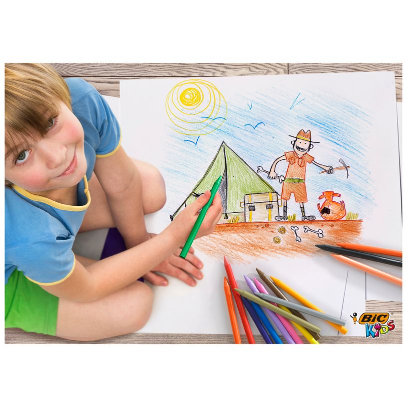 3270220000341-BIC Kids Plastidecor - 12 Craies de coloriage à la cire - couleurs vives-P_79383415_4-3