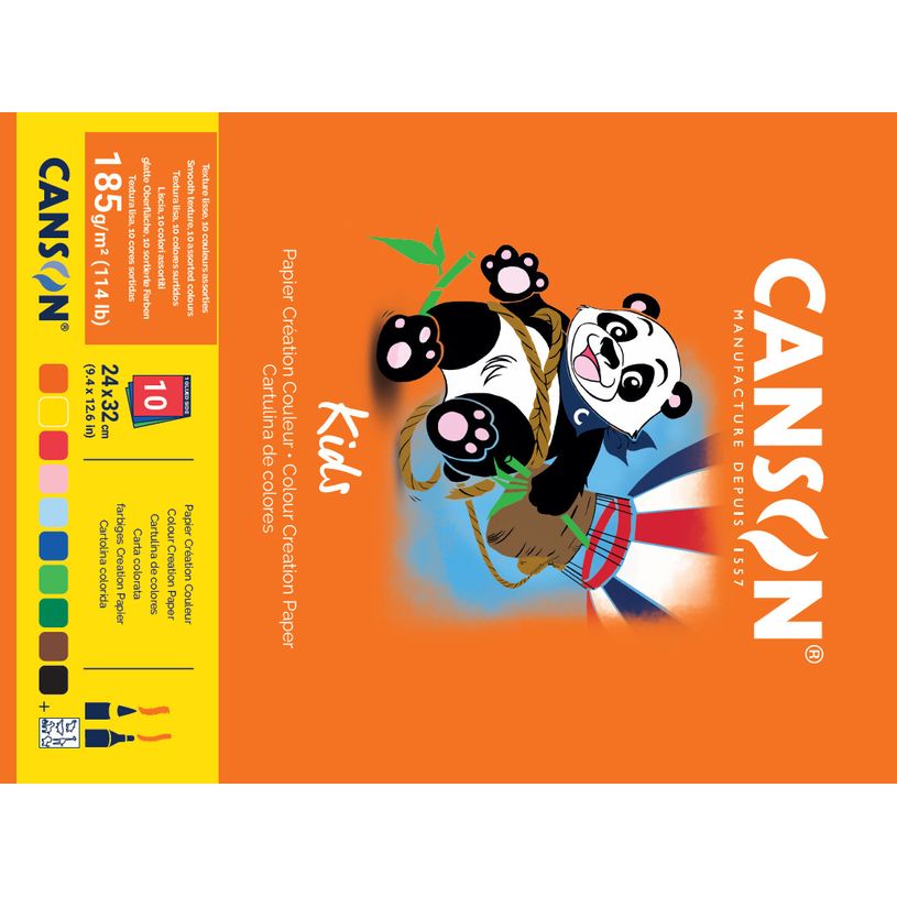 3148950015327-Canson Kids Création - Bloc dessin - 10 feuilles - 24 x 32 cm - 185 gr - couleurs assortie-P_79383910_1-0