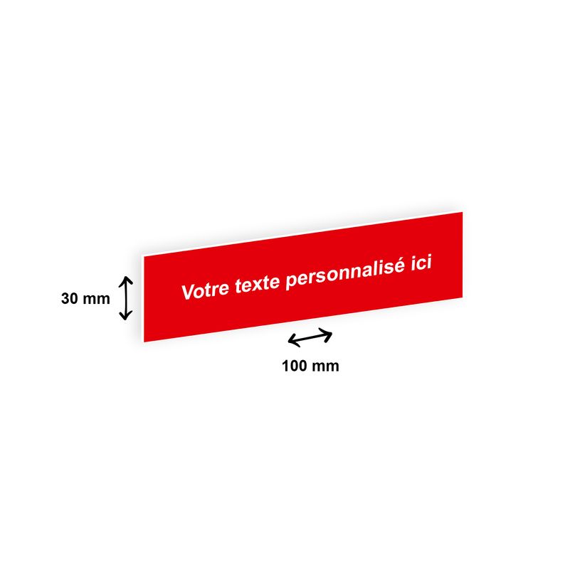 3459590647848-Plaque boîte à lettres personnalisée avec votre texte - 100 x 30 mm - rouge - adhésivé-P_79384140_1-0
