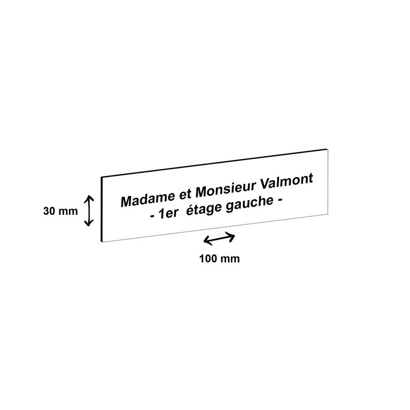 3459590647947-Plaque boîte à lettres personnalisée avec votre texte - 100 x 30 mm - blanche - adhésiv-P_79384142_2-1