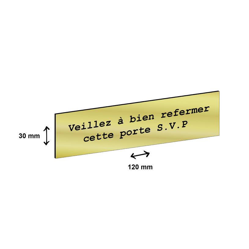 2012348177724-Plaque boîte à lettres personnalisée avec votre texte - 120 x 30 mm - dorée - adhésiv