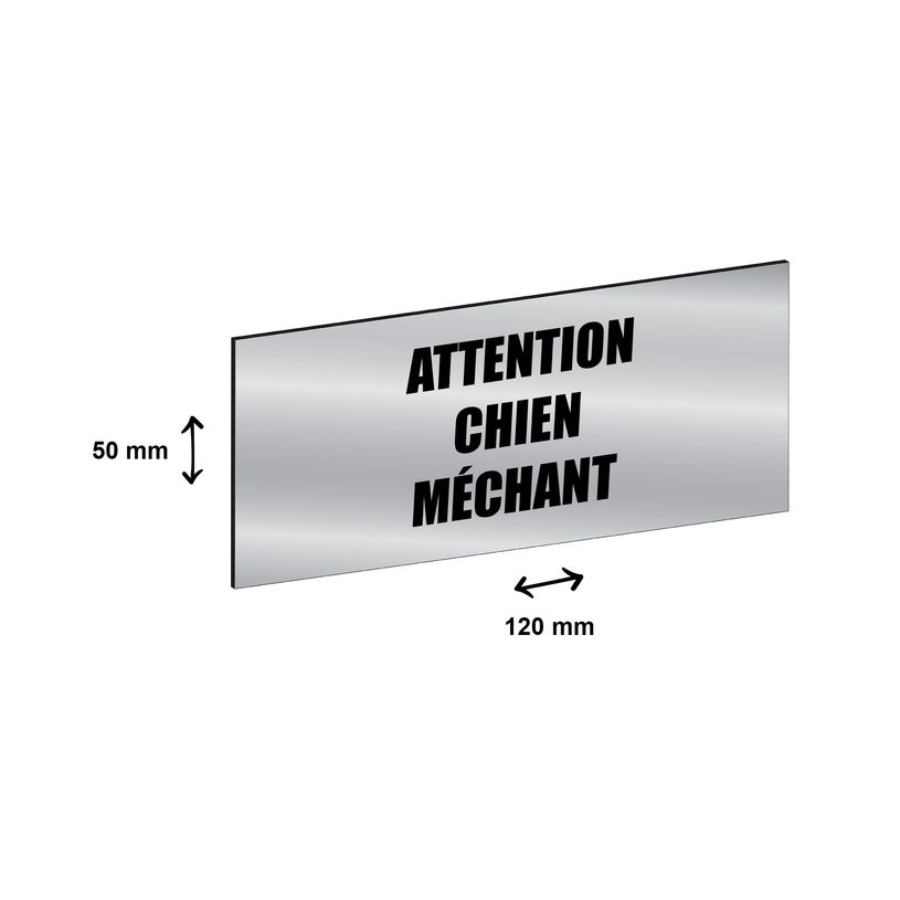 2012348178004-Plaque boîte à lettres personnalisée avec votre texte - 120 x 50 mm - argentée - adhés-P_79384169_2-1