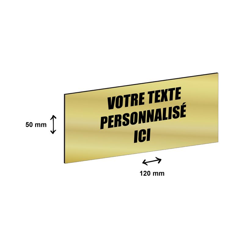 2012348178042-Plaque boîte à lettres personnalisée avec votre texte - 120 x 50 mm - dorée - adhésiv