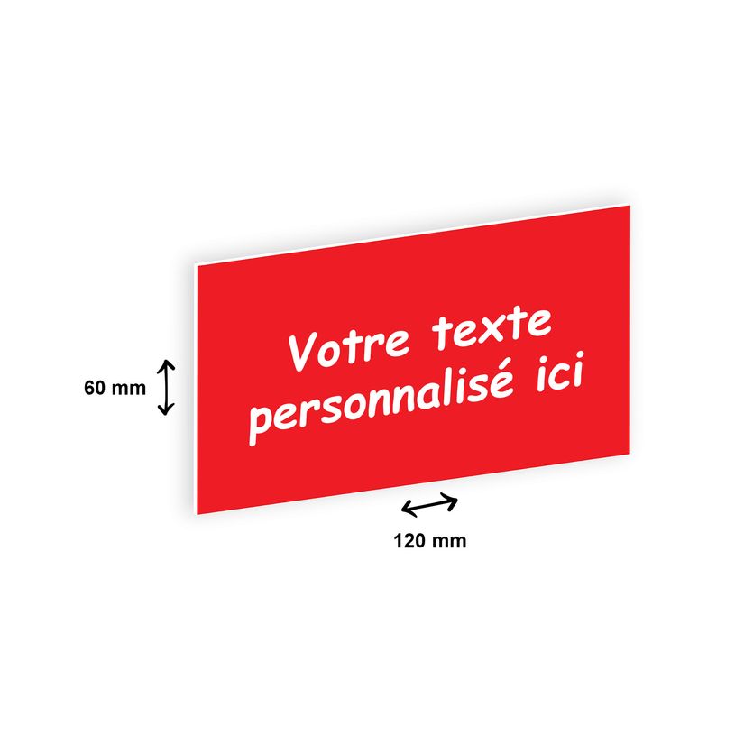 2012348178226-Plaque personnalisée avec votre texte - 120 x 60 mm - rouge - adhésivée prête à poser-P_79384180_1-0
