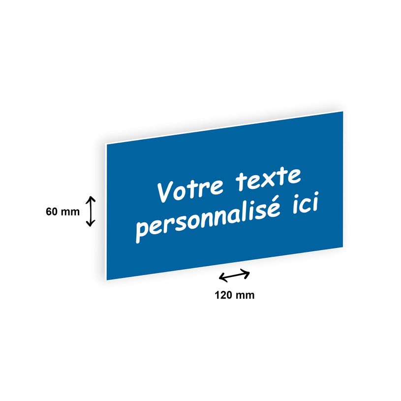 2012348178240-Plaque personnalisée avec votre texte - 120 x 60 mm - bleue - adhésivée prête à poser-P_79384181_1-0