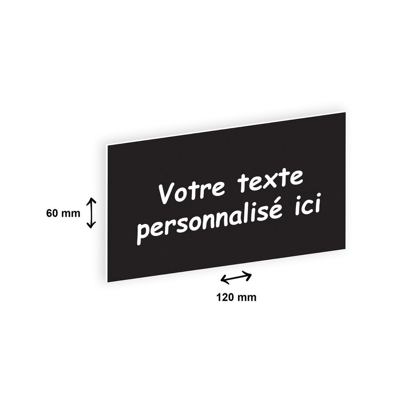 3459590648326-Plaque personnalisée avec votre texte - 120 x 60 mm - noire - adhésivée prête à poser-P_79384183_1-0