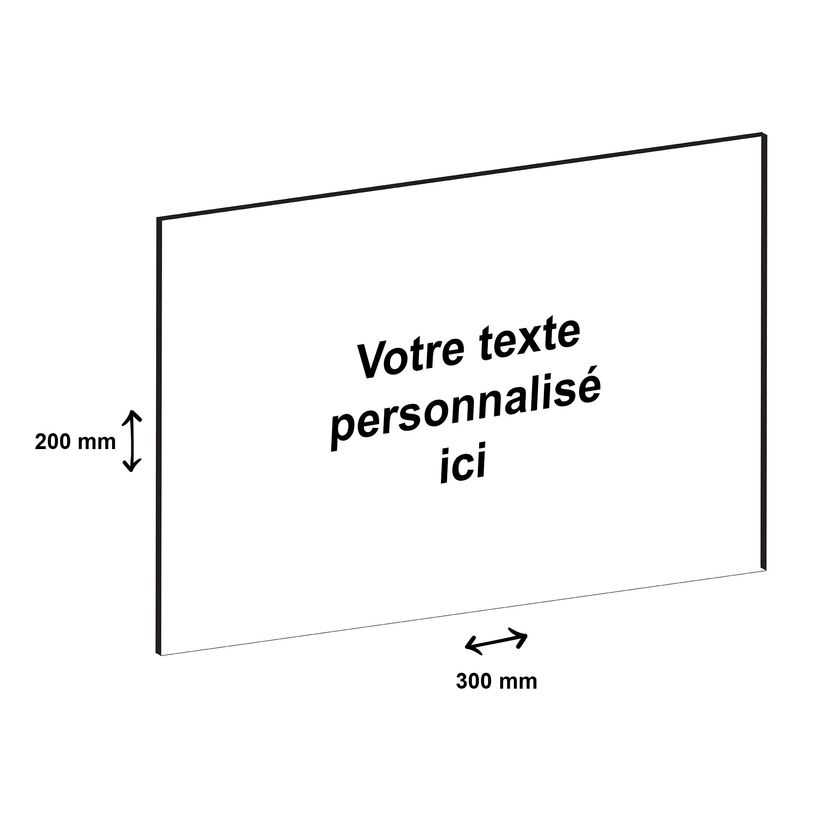 3459590648531-Plaque professionnelle personnalisée avec votre texte - 300 x 200 mm - Epaisseur 3,2 mm - blanche -P_79384206_1-0