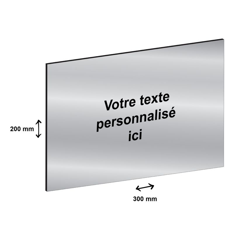 2012348178806-Plaque professionnelle personnalisée avec votre texte - 300 x 200 mm - Epaisseur 3,2 mm - argentée -P_79384209_1-0