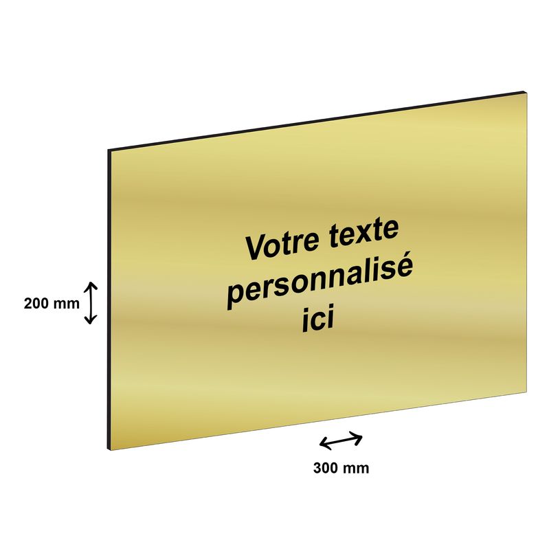 2012348178844-Plaque professionnelle personnalisée avec votre texte - 300 x 200 mm - Epaisseur 3,2 mm - dorée -P_79384211_1-0